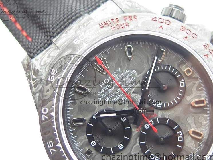 Red Carbon Daytona Carbon on Strap Hand OMF Dial Edition Nylon Black Black A4130 Best DIW 1121